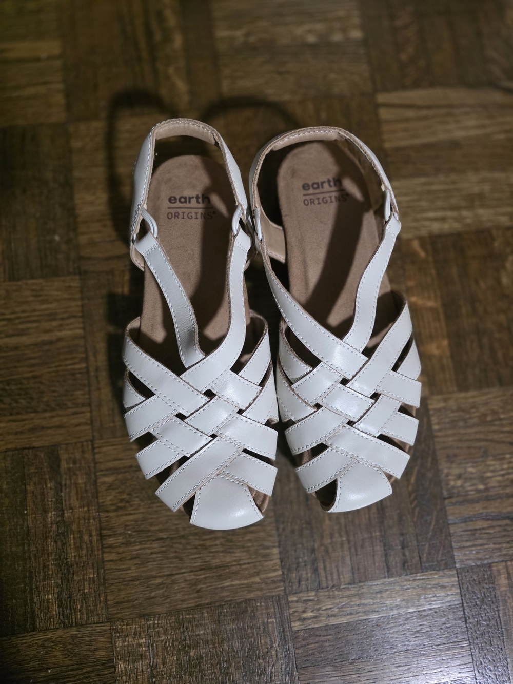 Earth Origins Women's Cream Woven Slingback Sandals